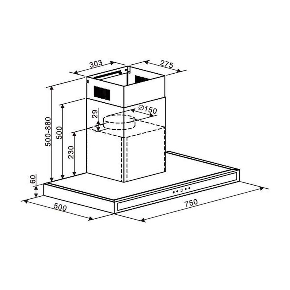 Extractor de grasa Quadrato 76 Drija, campana de acero inoxidable 3 velocidades - Image 2