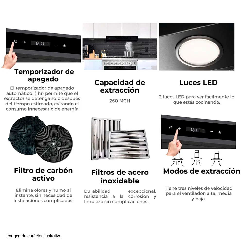 Extractor de grasa Slim Touch 60 Acero Drija. 3 velocidades - Image 3