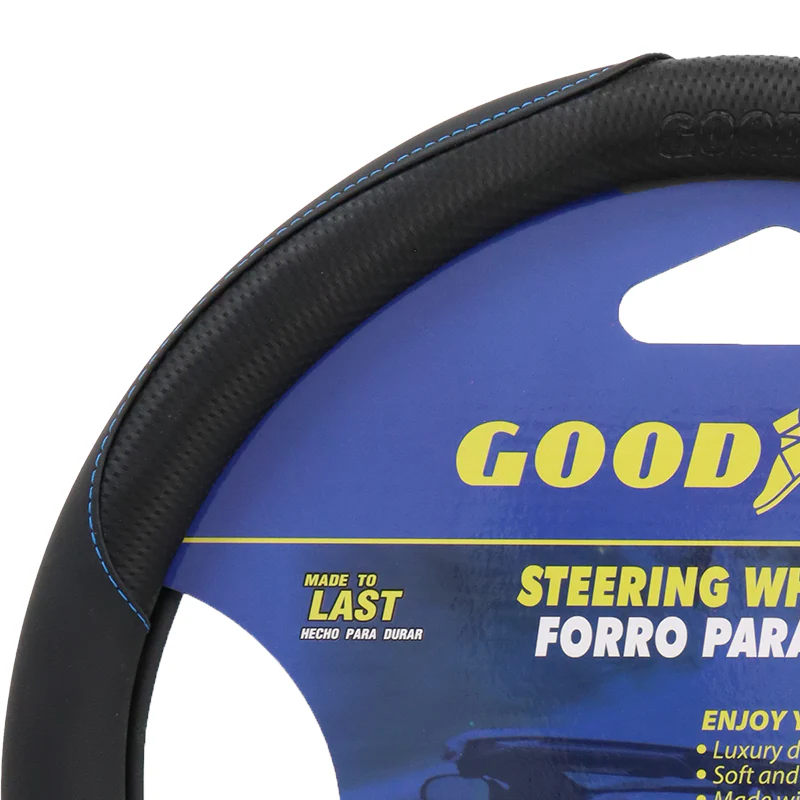 Forro de volante 38cm, color negro con detalles de costura en azul, 991-2302426 - Image 2