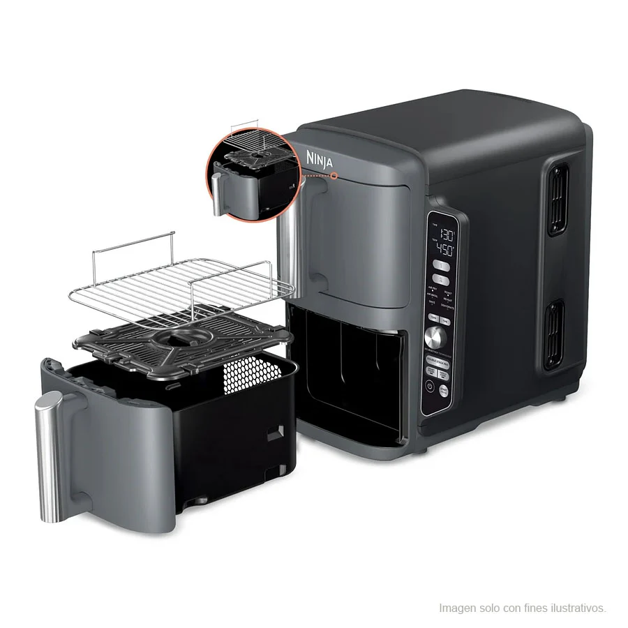Freidora de Aire 2 cestas 10 Qts SL401 Ninja (9.46 lts) color gris - Image 2