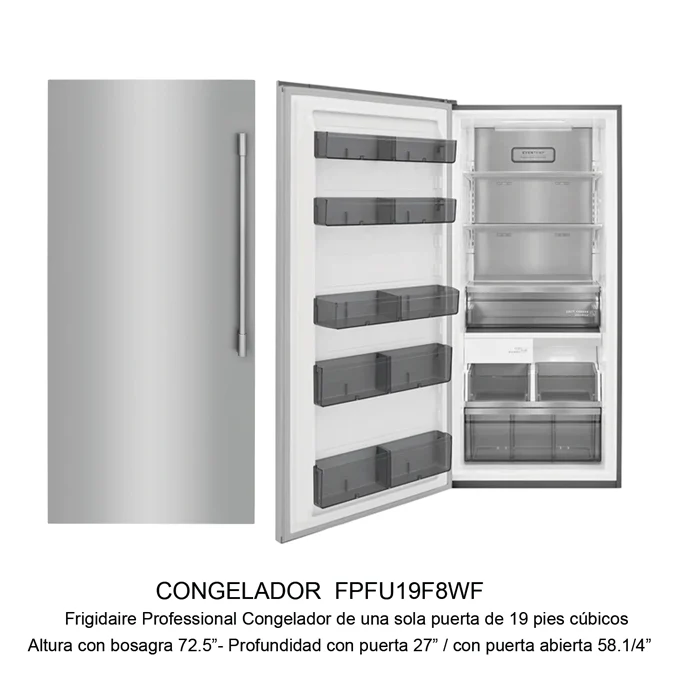 Gemelas FRIGIDAIRE Refrigeradora FPRU19F8WF + Congelador FPFU19F8WF + TRIM KIT TRMKTEZ2FL79 - Image 9