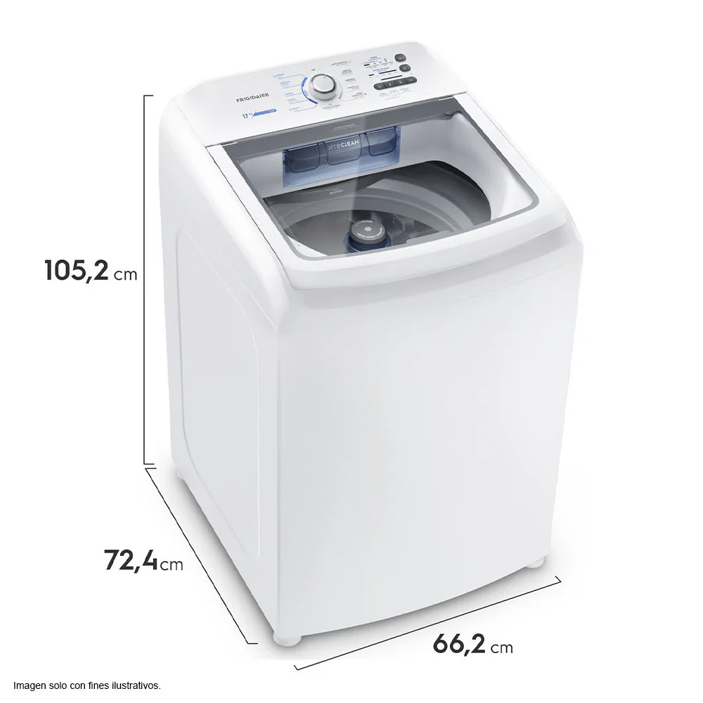 Lavadora 17kg FWAB17J4EBGUW Frigidaire, carga superior tambor de acero inoxidable - Image 3