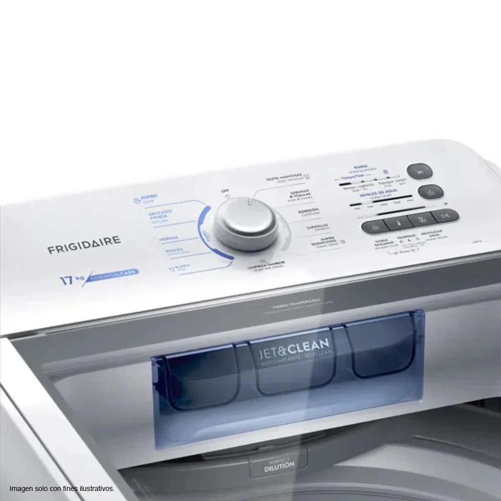 Lavadora 17kg FWAB17J4EBGUW Frigidaire, carga superior tambor de acero inoxidable - Image 4