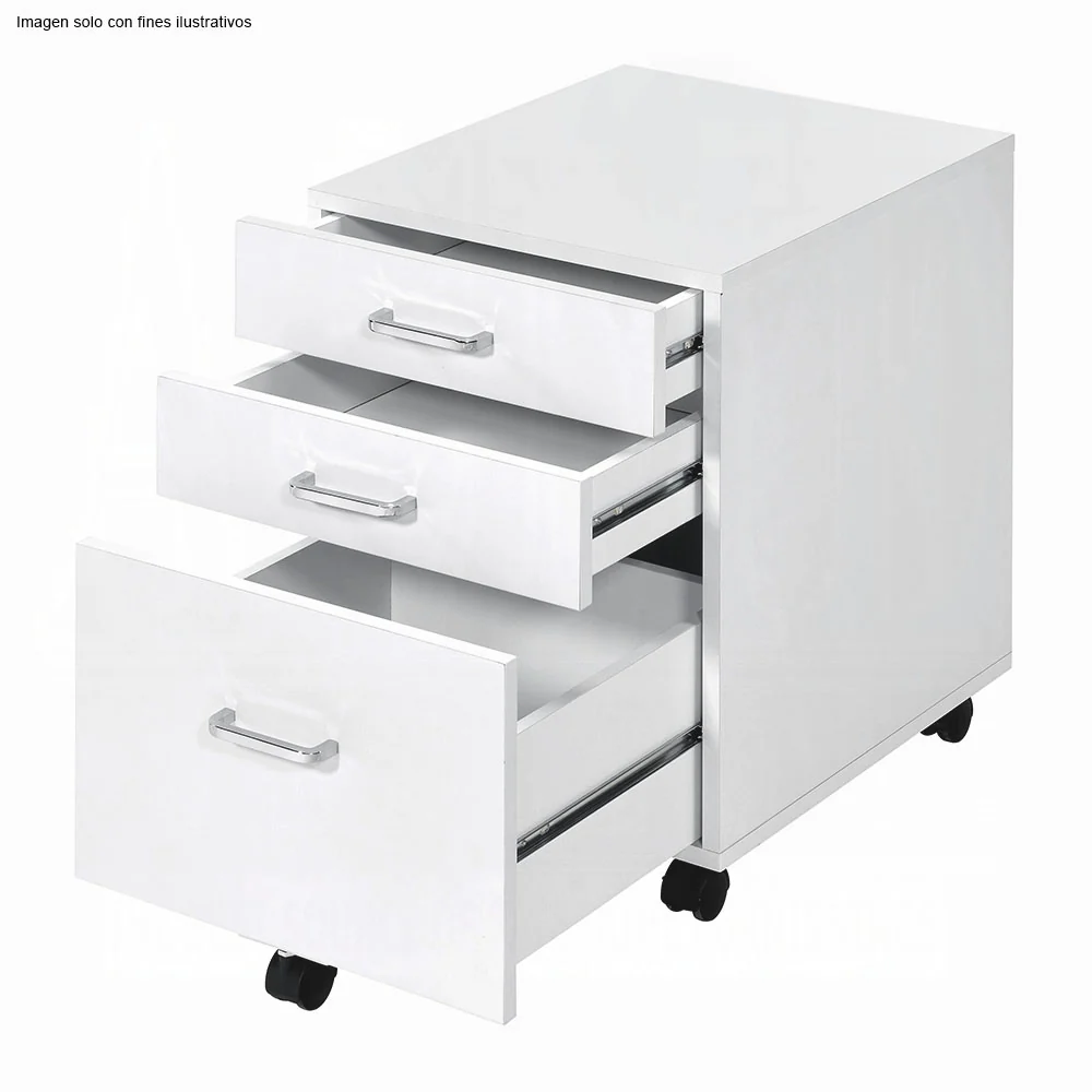 Gabinete Tennos 93194 color blanco 3 gavetas con ruedas - Image 2