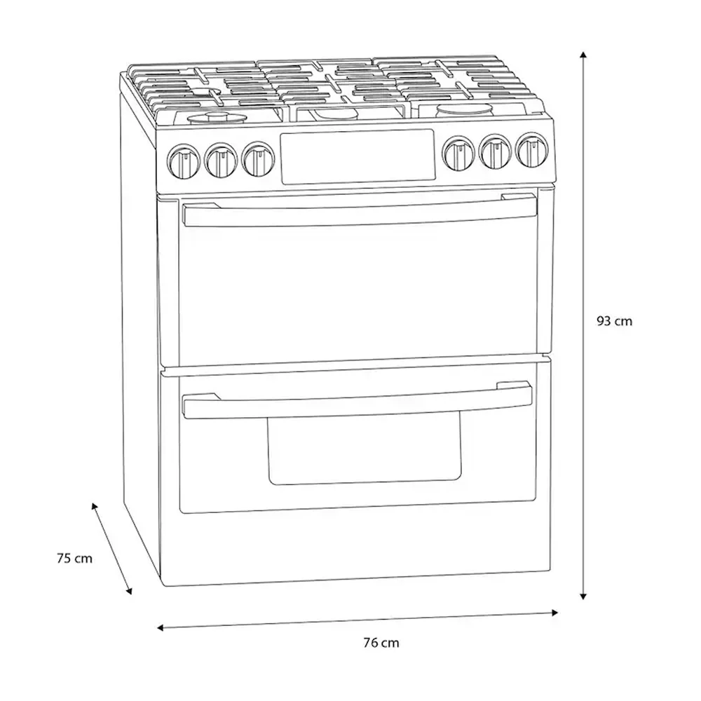 Estufa a gas 30" IO950FS0 GE modo sabbath 5 quemadores doble horno. - Image 5