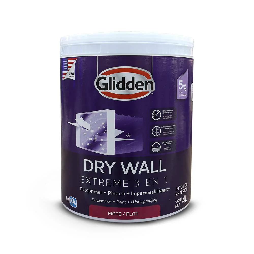 Pintura Dry Wall 3 en 1 blanco mate 19A0476718 Glidden