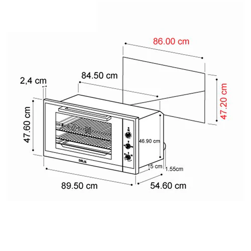 Horno a gas empotrable de 90cm modelo America 90 Drija acero inoxidable 304 - Image 3