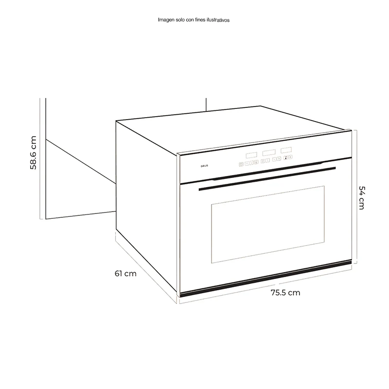 Horno eléctrico empotrable PACIFIC 76 Air-A, Drija, capacidad de 78 litros. control digital. - Image 4