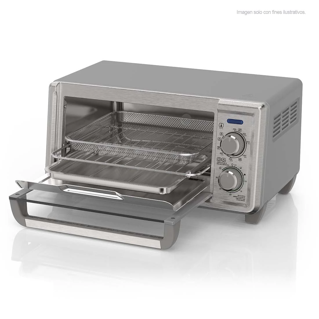 Horno freidora TO4125-0SDLA Black & Decker, capacidad para 4 rebanadas, acomoda una pizza de 23 cm. color gris - Image 2