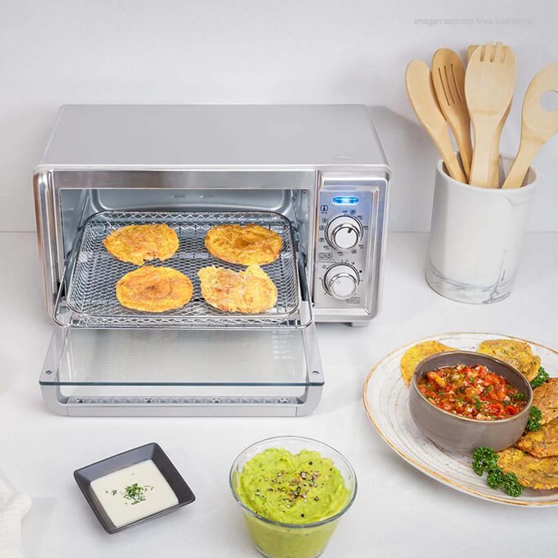 Horno freidora TO4125-0SDLA Black & Decker, capacidad para 4 rebanadas, acomoda una pizza de 23 cm. color gris - Image 3