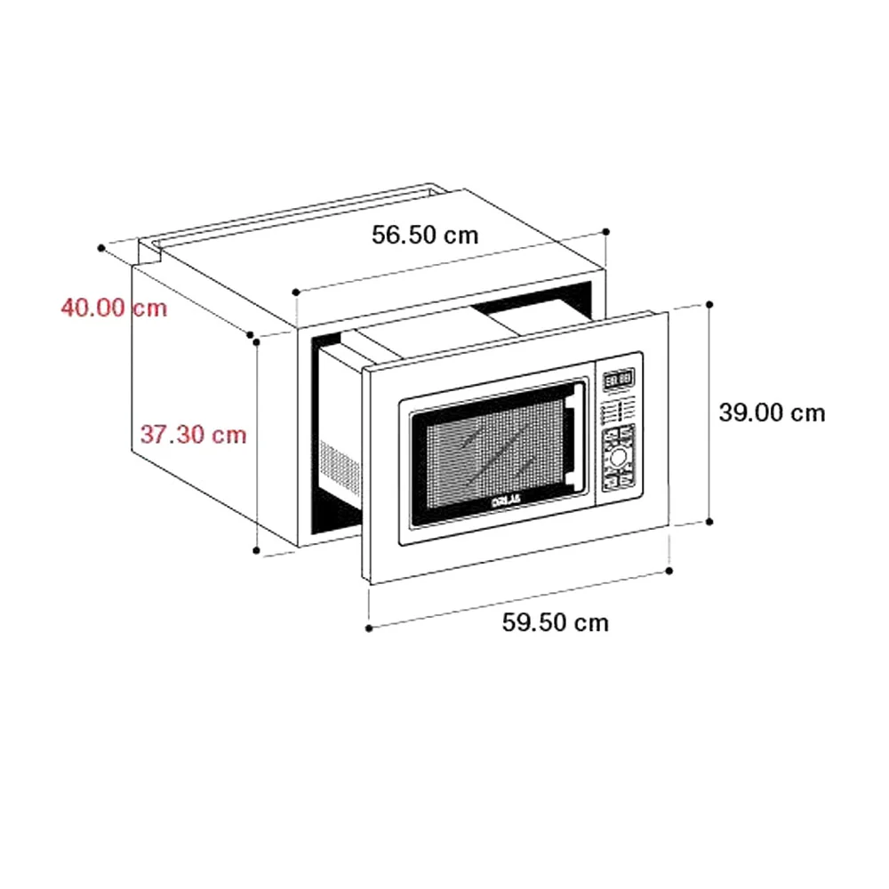 Horno microondas 9 pc Florencia Drija vidrio espejo negro Función grill gratinador eléctrico - Image 3