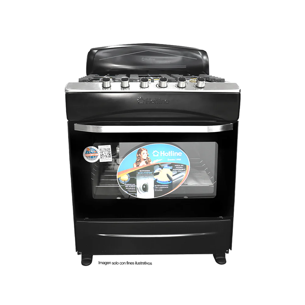 Estufa a gas de 30" HLGR3000 Hotline de 5 quemadores mesa de acero inoxidable parrillas de acero fundido