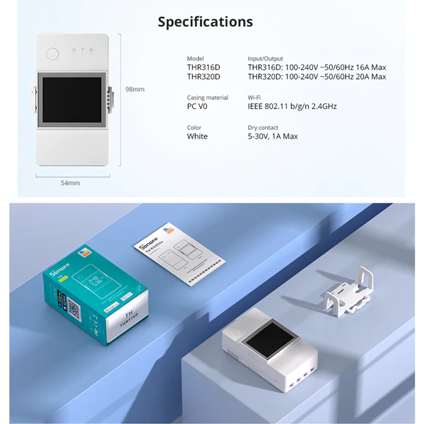 Interruptor medidor temperatura&humedad THR3 16D wifi sonoff - Image 3