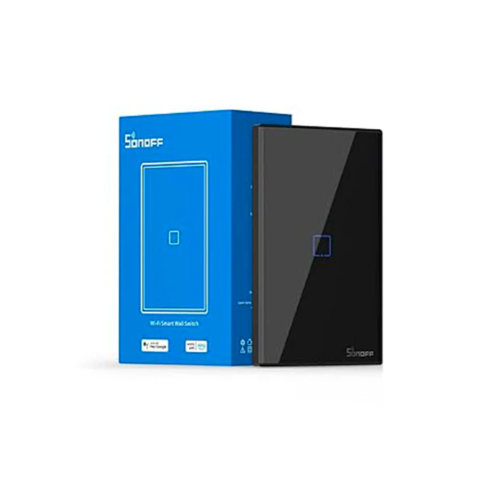 Interruptor sencillo táctil negro T3-1C Smart Wi-Fi SONOFF.
