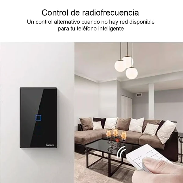 Interruptor sencillo táctil negro T3-1C Smart Wi-Fi SONOFF. - Image 2