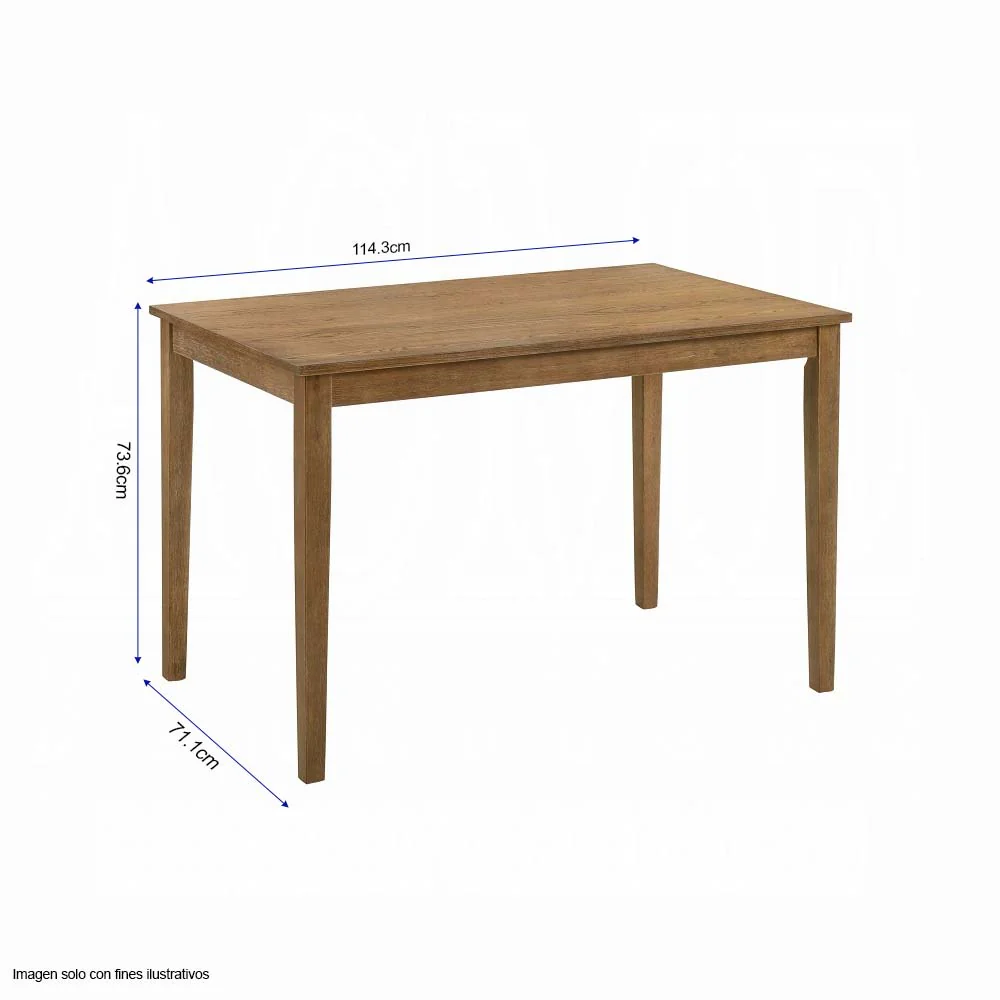 Juego de comedor 4 puestos modelo Kayee roble envejecido - Image 4
