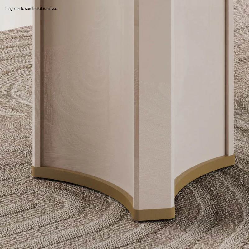 Juego de comedor mesa Liz 6 rectangular + 6 sillas Lizy color dorado / blanco perla 38911.174983333 - Image 3