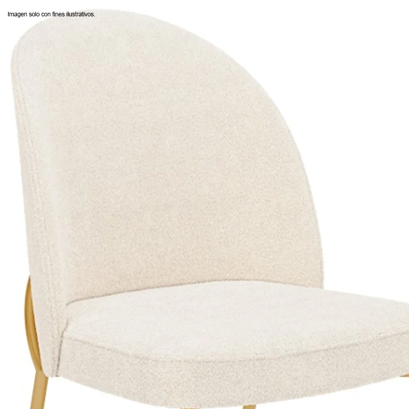 Juego de comedor mesa Liz 6 rectangular + 6 sillas Lizy color dorado / blanco perla 38911.174983333 - Image 4