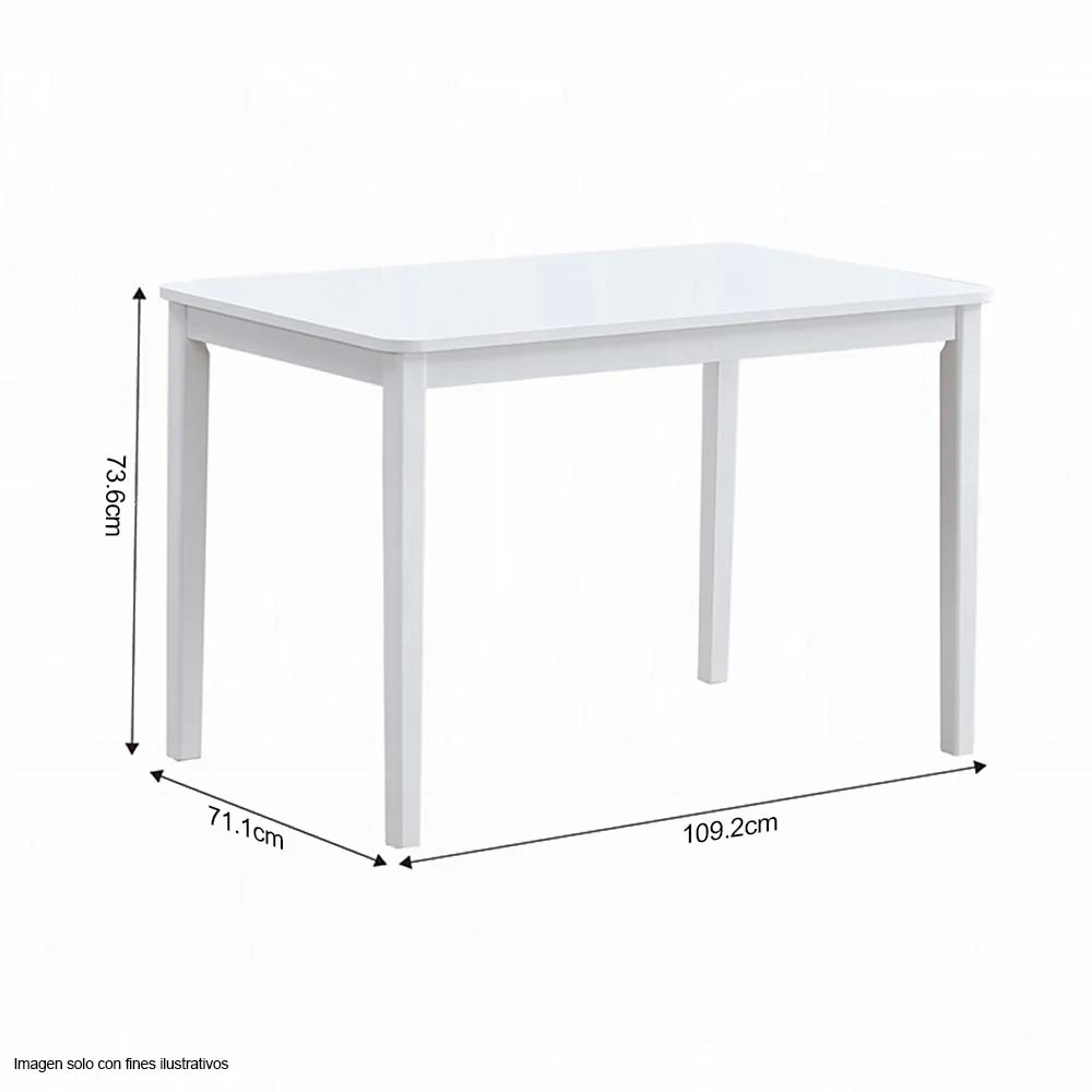 Juego de comedor de 4 puestos Fidelity color blanco - Image 3
