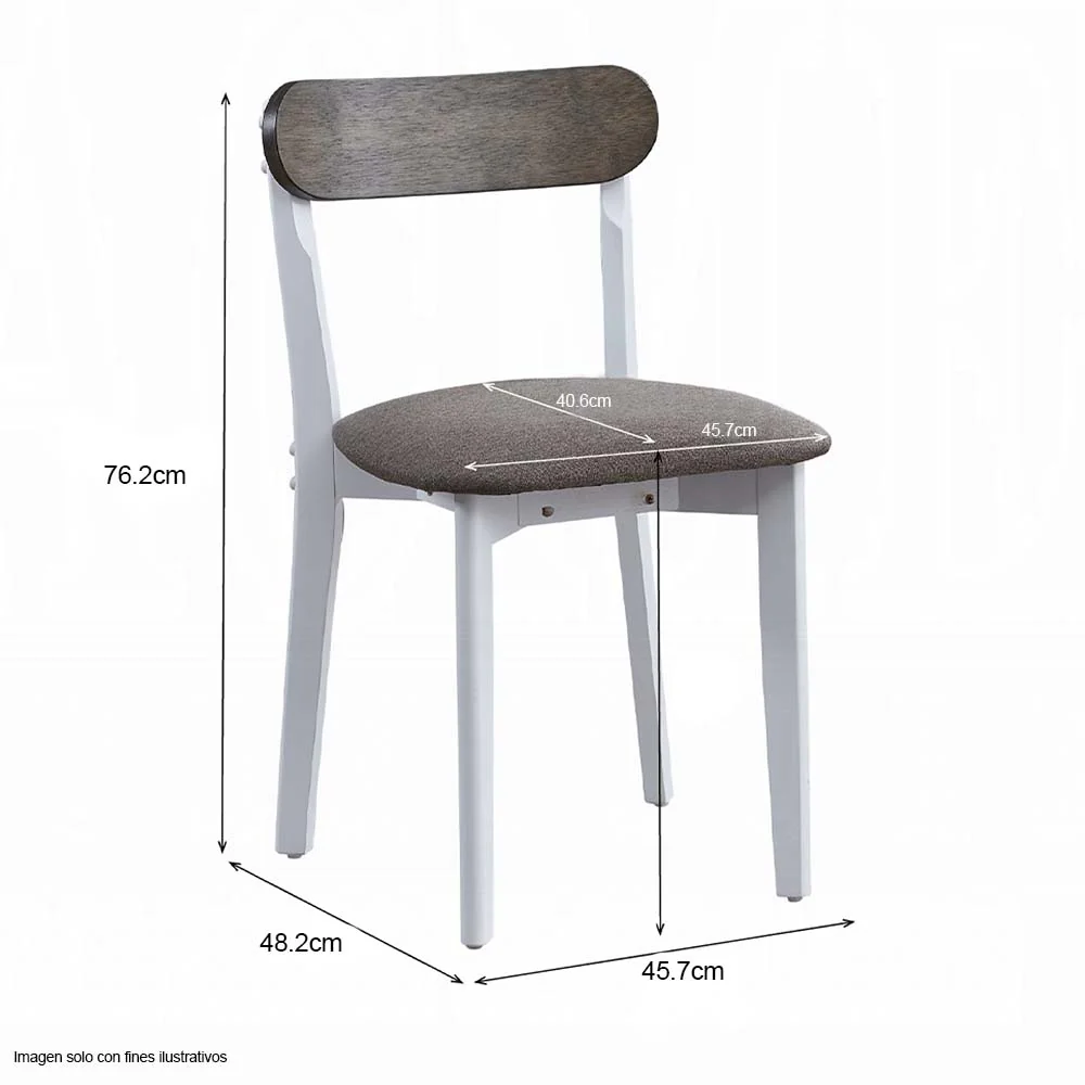 Juego de comedor de 4 puestos Fidelity color blanco - Image 5