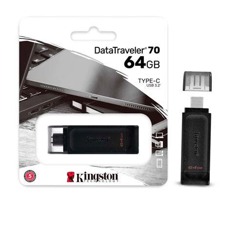 KINGSTON DT70/64GB MEMORIA USB 64GB NEGRA TIPO-C