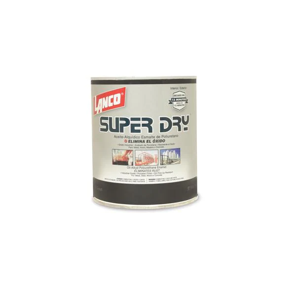LANCO PINTURA ANTICORROSIVA SUPER DRY MATE NEGRO 1/4 GALON - Image 2