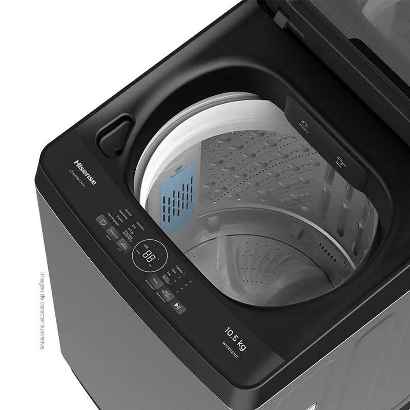 Lavadora 10.5kg WT3K1123UT Hisense, carga superior, color Titanium Grey, Super Clean - Image 3