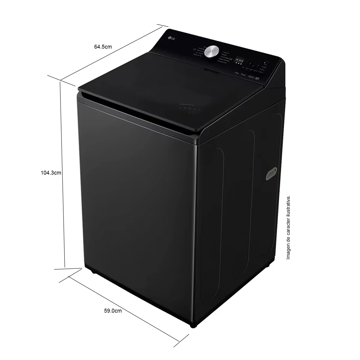Lavadora 15kg, WT15OBTX6 de LG, carga superior, color negro acero inoxidable - Image 2