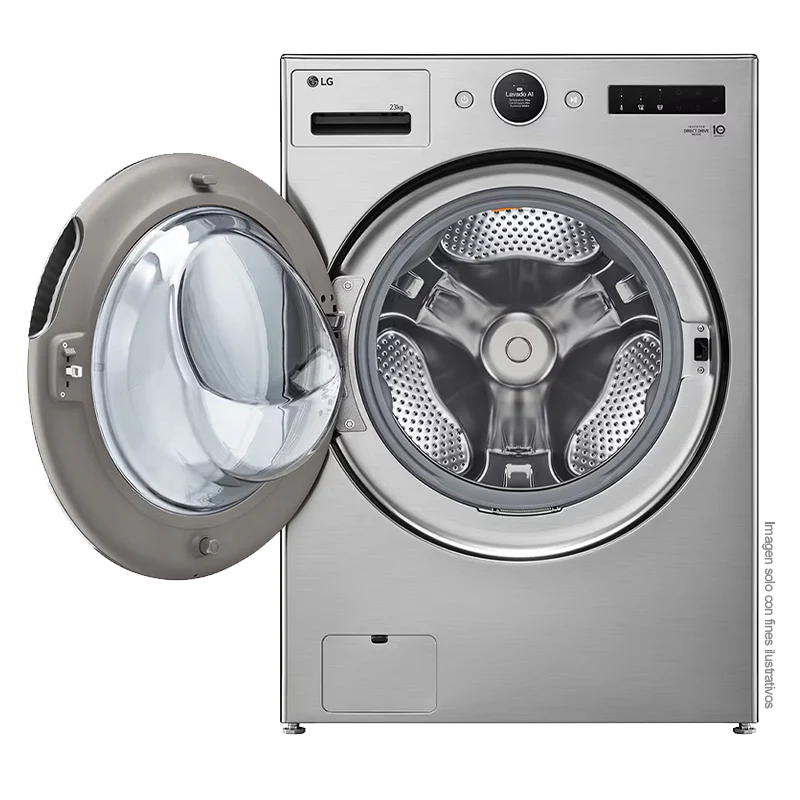 Lavadora 23kg WM23VFXS6 LG, carga frontal, pantalla LCD, dispensador automáticos detergente y suavizante, lavado óptimo mejorado por IA impulsado por AI DD - Image 3