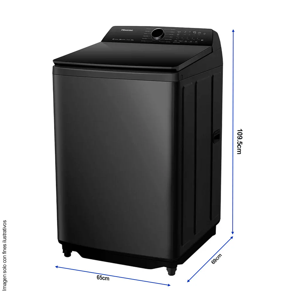 Lavadora automática 20kg WT5I2023DB Hisense color negro - Image 3