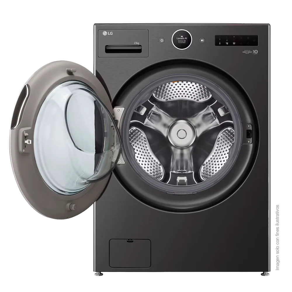 Lavadora de 23kg WM23BFXS6 LG, carga frontal, TurboWash360, acabado de acero negro - Image 2