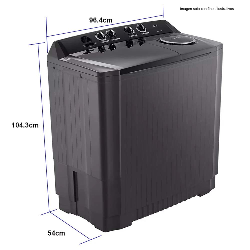 Lavadora semiautomática18kg WP18MAR LG color negro - Image 4