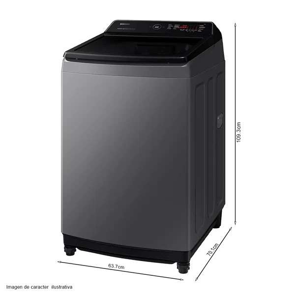 Lavadora automática de carga superior, 19 kg, WA19CG6442BDAP, Samsung, color gris - Image 2