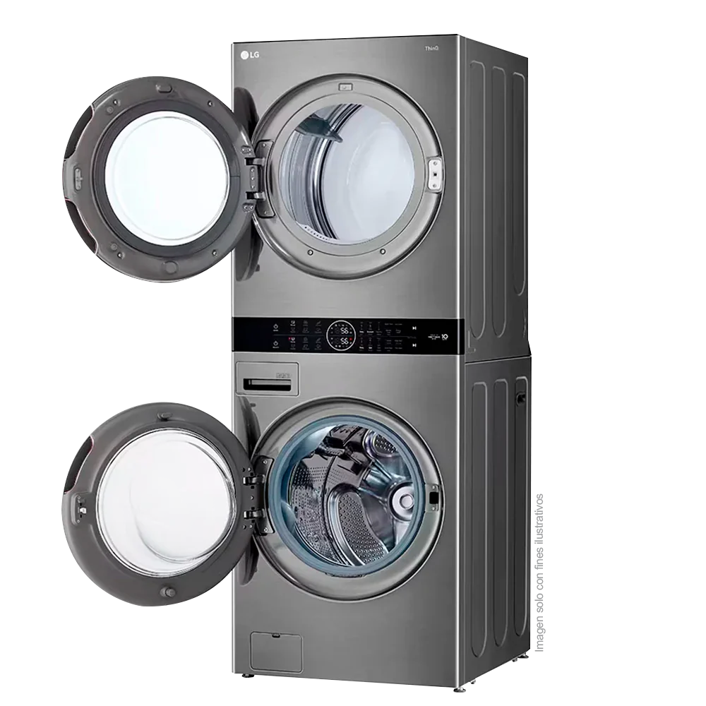 Centro de lavado a gas de 22kg WK22VS6P LG, color silver, panel central intuitivo, tecnología AI DD, lavado TurboWash 360 - Image 2