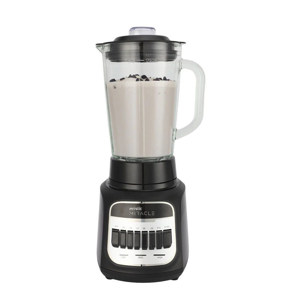 Licuadora 1.7 litros MY-BL600-G Mystic color negro, jarra de vidrio.