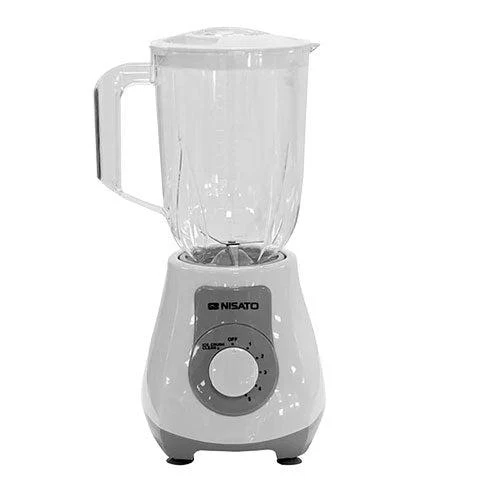 NISATO LICUADORA JARRA PLASTICO NLI-639G 450 WATTS   BLANCO JARRA DE 1.5 LITROS CUCHILLAS DE ACERO INOXIDABLE