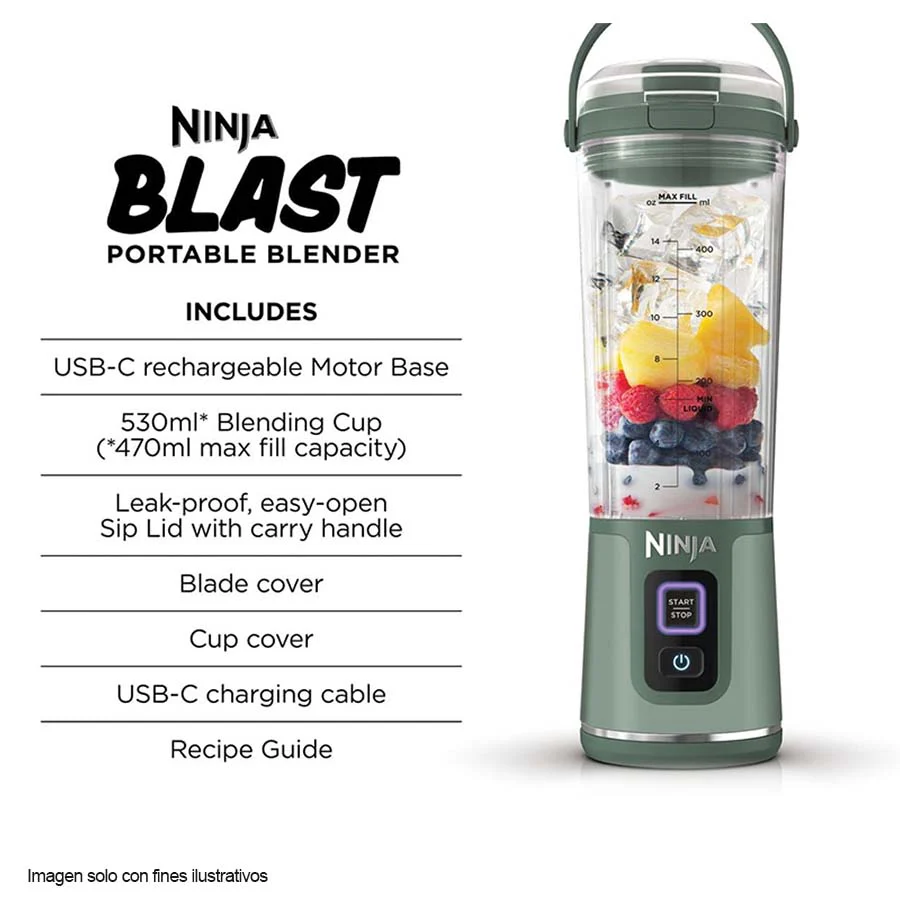 Licuadora portátil BC151EM Blast Ninja color verde - Image 3