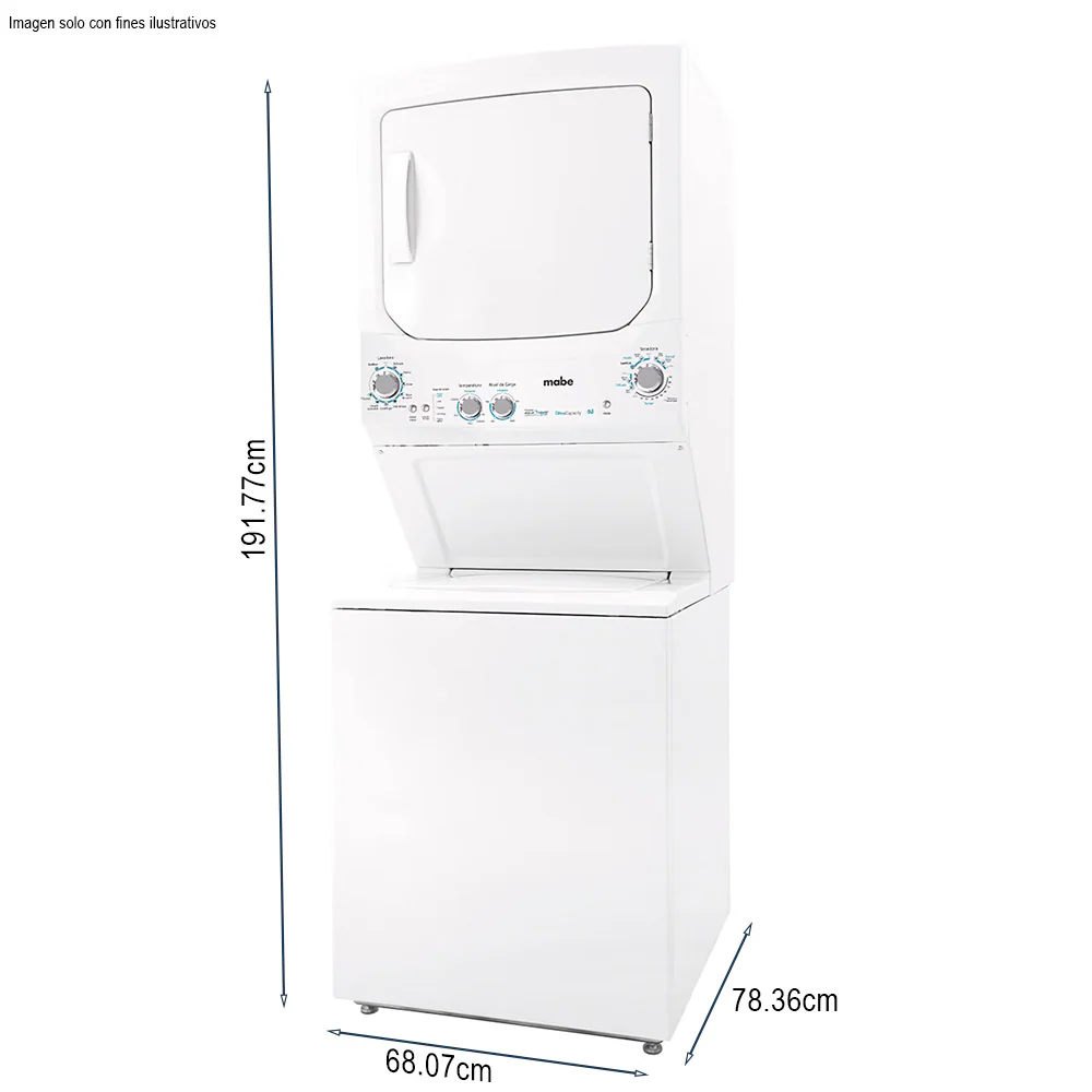 Centro de lavado eléctrico 24 KG MCL2440ESBB0 color blanco 8 programas automáticos 4 niveles de agua 5 niveles de temperatura función eco selección de etapa canasta de acero inoxidable seguro en tapa - Image 3