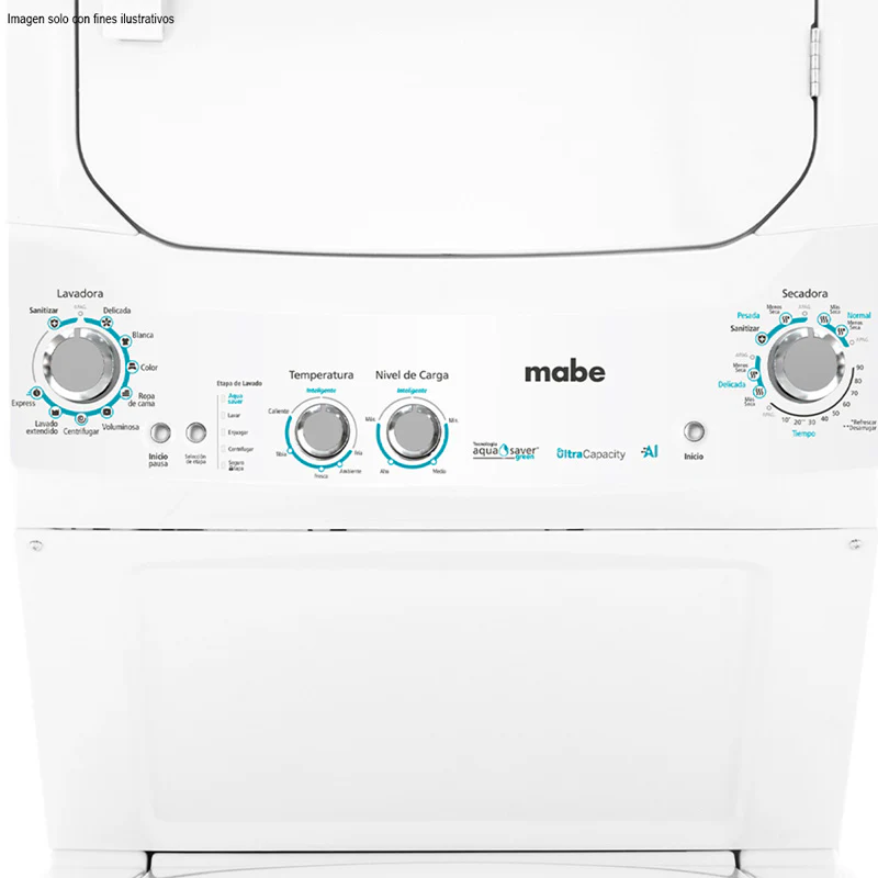 Centro de lavado eléctrico 24 KG MCL2440ESBB0 color blanco 8 programas automáticos 4 niveles de agua 5 niveles de temperatura función eco selección de etapa canasta de acero inoxidable seguro en tapa - Image 4