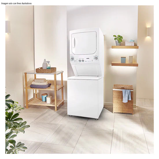 Centro de lavado eléctrico 24 KG MCL2440ESBB0 color blanco 8 programas automáticos 4 niveles de agua 5 niveles de temperatura función eco selección de etapa canasta de acero inoxidable seguro en tapa - Image 5