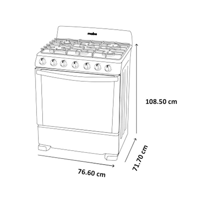 Estufa 30" a gas EM7641BAIS2 Mabe color gris mesa de acero inoxidable 6 quemadores - Image 4