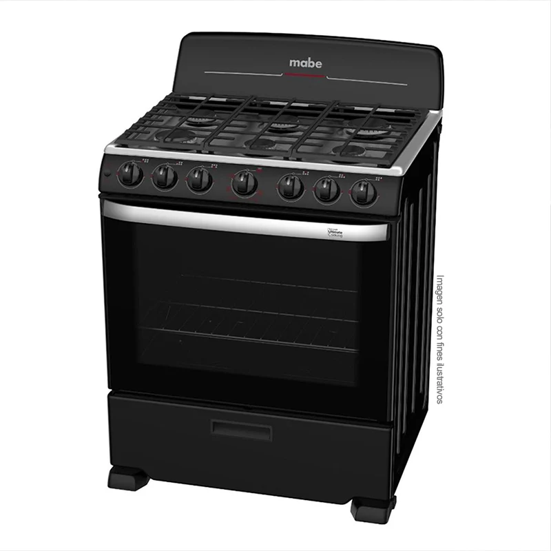 Estufa a gas de 30" EM7651BFIN0 Mabe, 6 quemadores, mesa de acero inoxidable, encendido eléctrico por botón. - Image 2