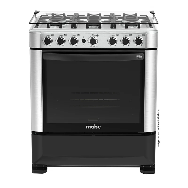 Estufa a gas de 30" (76cm) EMA7615FX0 Mabe, 6 quemadores, encendido electrónico por botón, parrillas de hierro fundid, horno de 109.83 litros - Image 4