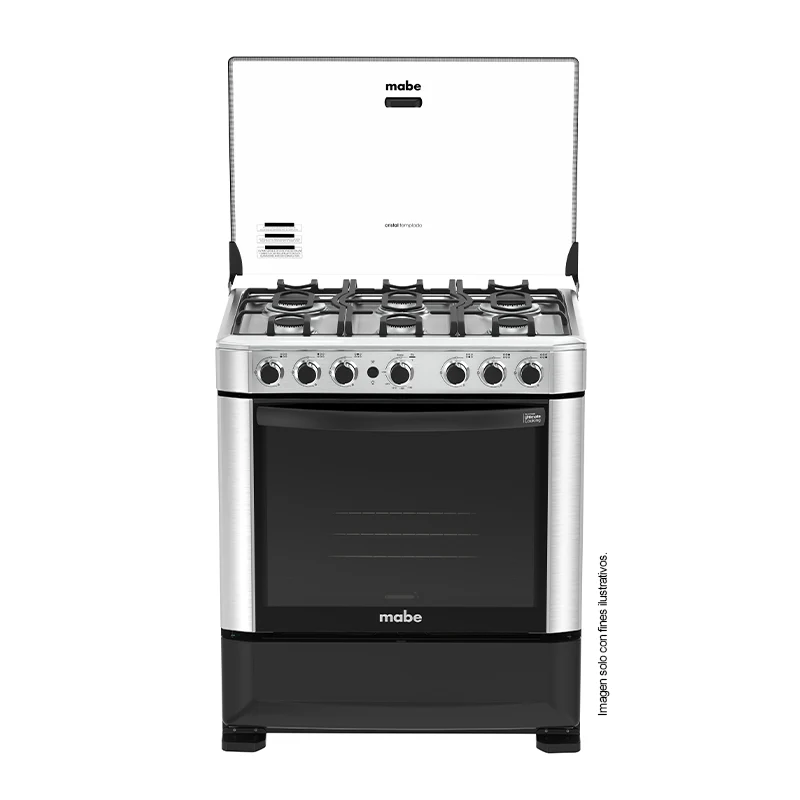 Estufa a gas de 30" (76cm) EMA7615FX0 Mabe, 6 quemadores, encendido electrónico por botón, parrillas de hierro fundid, horno de 109.83 litros - Image 5