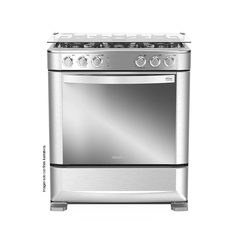 Estufa a gas de 30" (76cm) EMA7628FX0 Mabe, 5 quemadores, encendido electrónico por botón, parrillas de hierro fundid, horno de 109.83 litros - Image 2