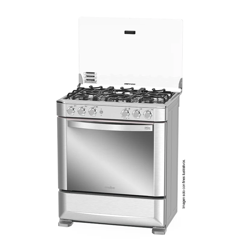 Estufa a gas de 30" (76cm) EMA7628FX0 Mabe, 5 quemadores, encendido electrónico por botón, parrillas de hierro fundid, horno de 109.83 litros - Image 4
