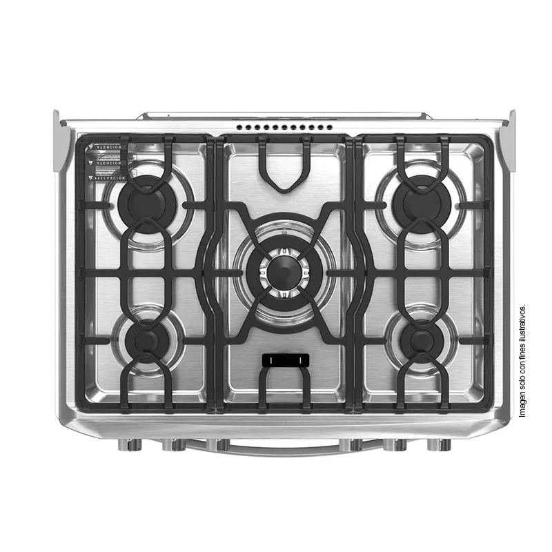 Estufa a gas de 30" (76cm) EMA7628FX0 Mabe, 5 quemadores, encendido electrónico por botón, parrillas de hierro fundid, horno de 109.83 litros - Image 6
