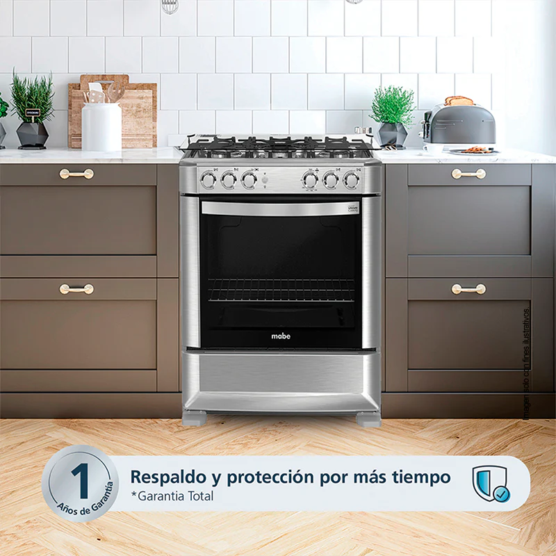 Estufa a gas de 30" (76cm) EMA7628FX0 Mabe, 5 quemadores, encendido electrónico por botón, parrillas de hierro fundid, horno de 109.83 litros - Image 8