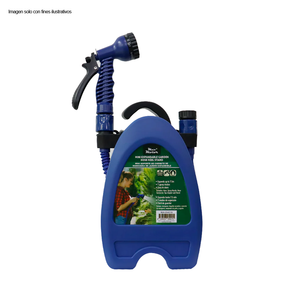 Manguera expandible 7.5 metros 964-05421A con mini base, color azul