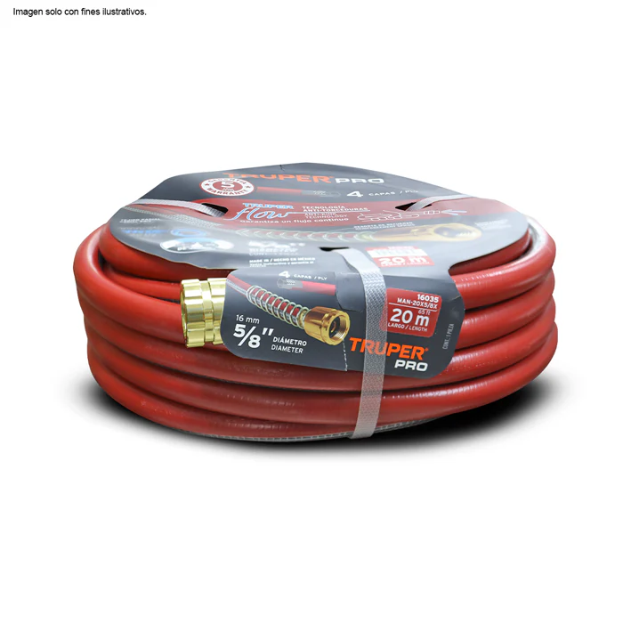 Manguera super reforzada 4 capas 5/8" x 65 pies Truper - Image 2
